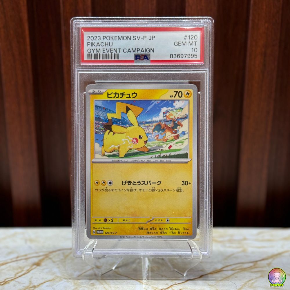 pokemon japanese pikachu card PSA 10 Pokémon Japanese Pikachu Gym Event Campaign 120/SV-P