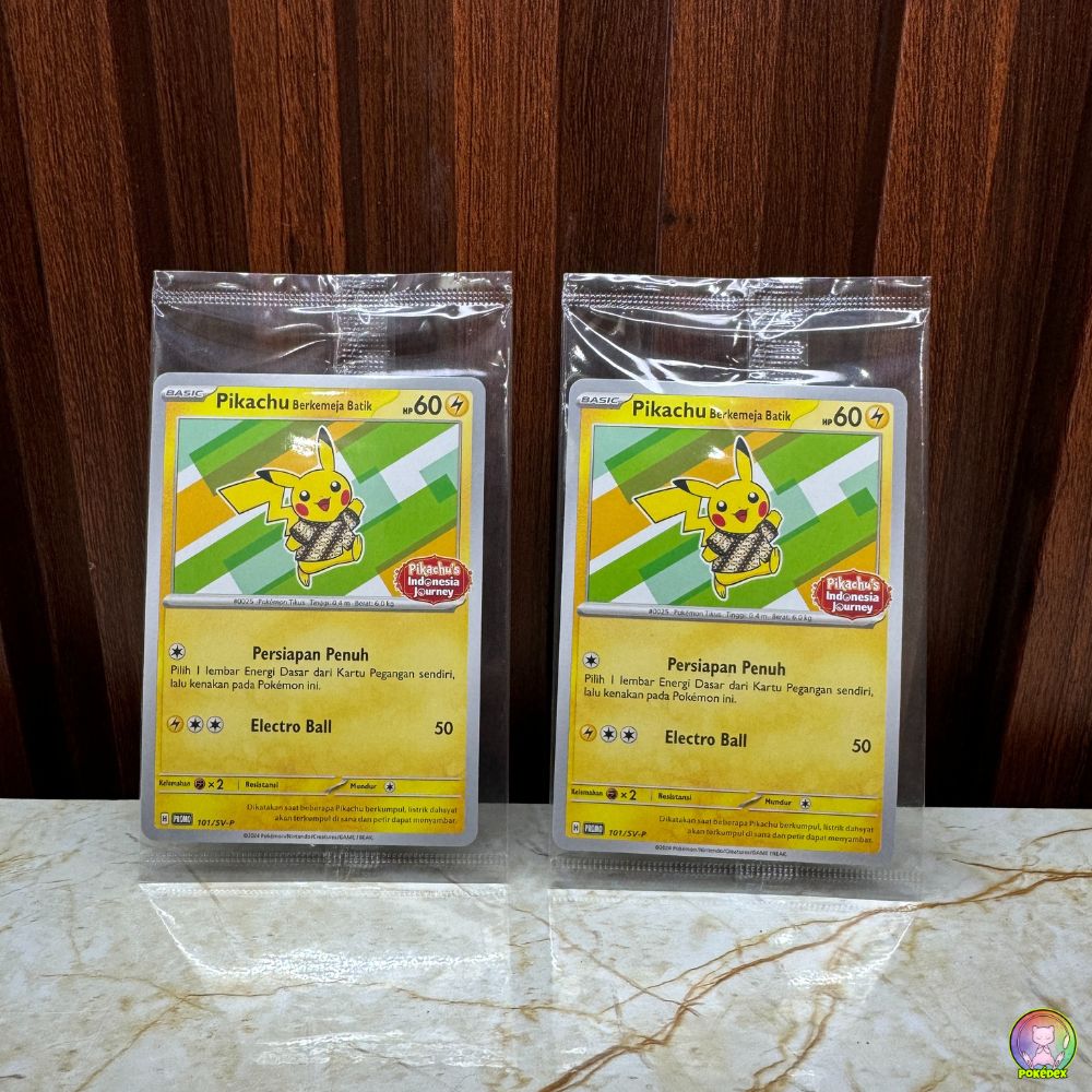 Pokémon PROMO Card | Pikachu Berkemeja Batik Indonesia Journey 101/SV-P (Sealed)