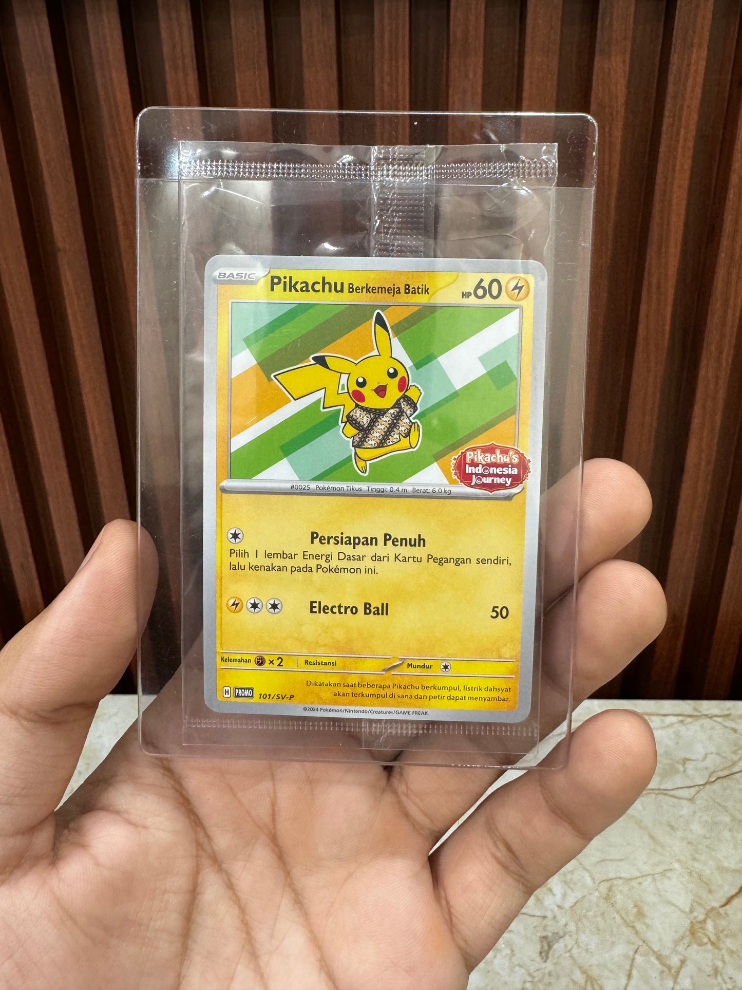 Auction: Pikachu Promo Card Indonesia (Batik shirt Promo) Pokdex Auction: Pikachu Promo Card Indonesia (Batik shirt Promo) Pokdex