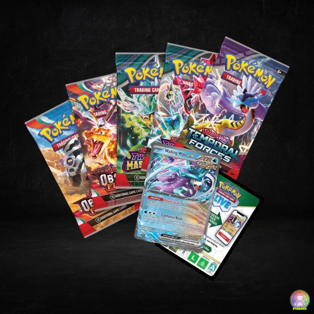 Pokémon TCG: Paradox Clash Tin | Walking Wake ex/Iron Leaves ex