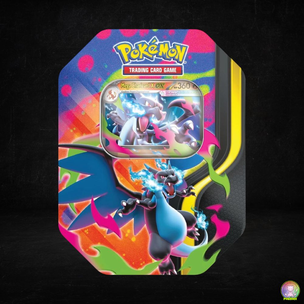 Pokémon TCG: Mega Charizard Tin | Mega Charizard X ex/ Mega Charizard Y ex